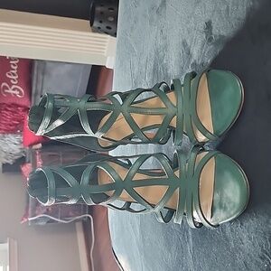 Antonio Melani Leather Caged Sandals